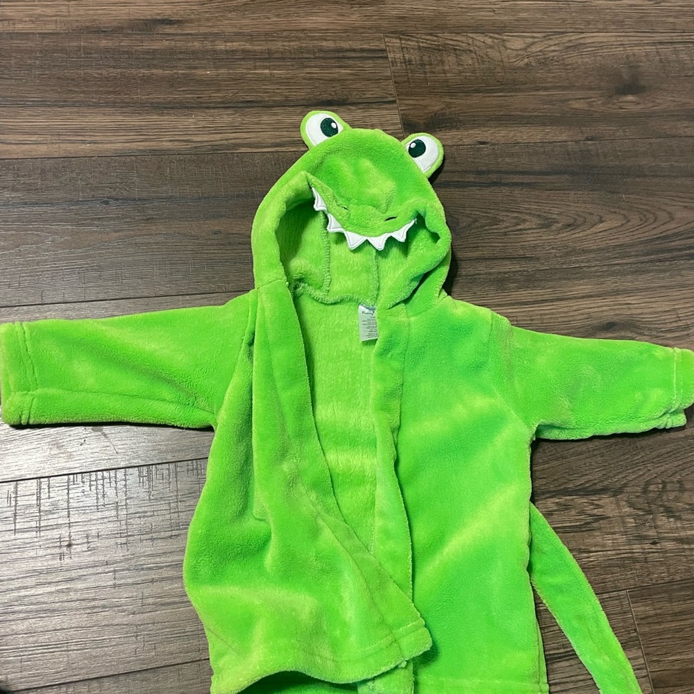 Rising Star Lime Green Dinosaur Robe